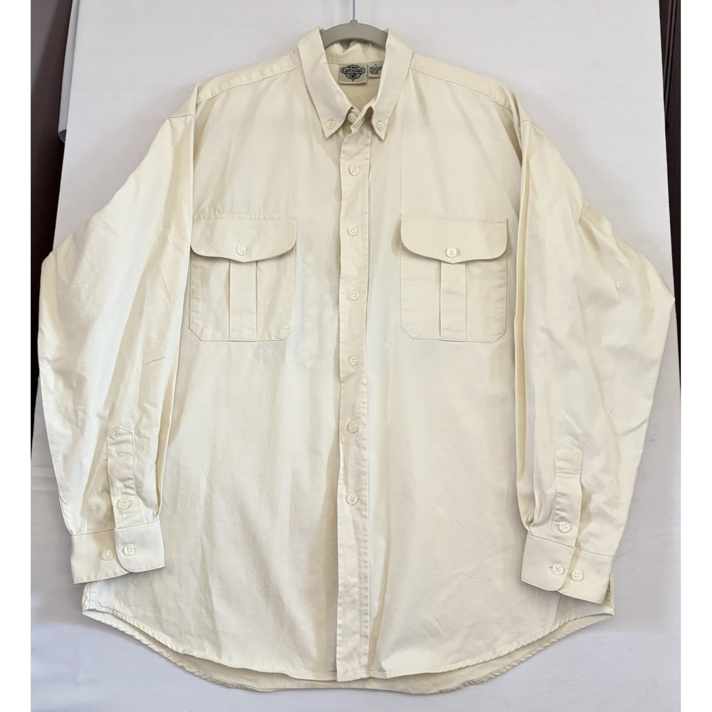 Looney‎ Toons Acme Clothing Ivory Long Sleeve Embroidered Shirt Large